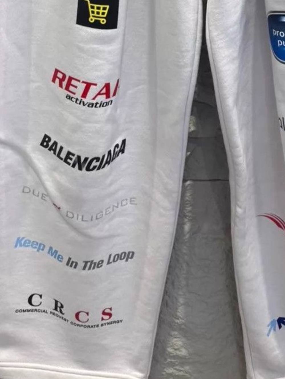Balenciaga White Graphic Logo UNISEX Sweatpants